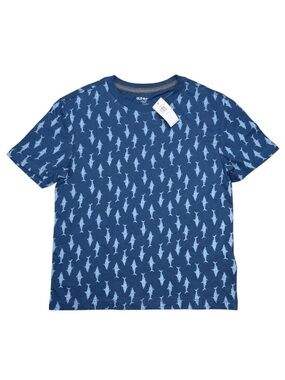 NWT Old Navy Softest Tee Shark Print T Shirt Small 6/7 Blue
